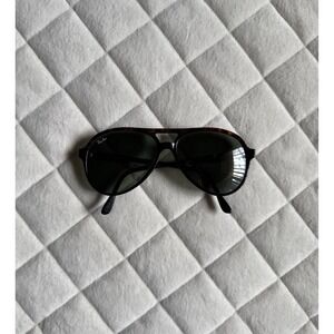 VTG B&L RAY-BAN 80s 90s‎ Black Aviator Sunglasses Brown accents By Bausch & Lomb